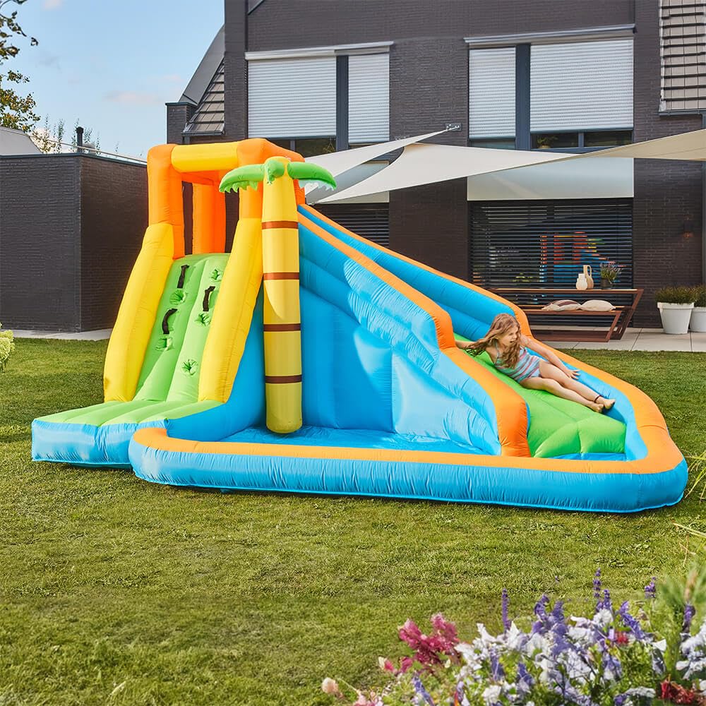 Home Deluxe- Aufblasbare Hüpfburg VIVI - 400x 300 x 225 cm - inkl. Gebläse und Zubehör, UV-Beständig I Spielburg Springburg Hüpfschloss