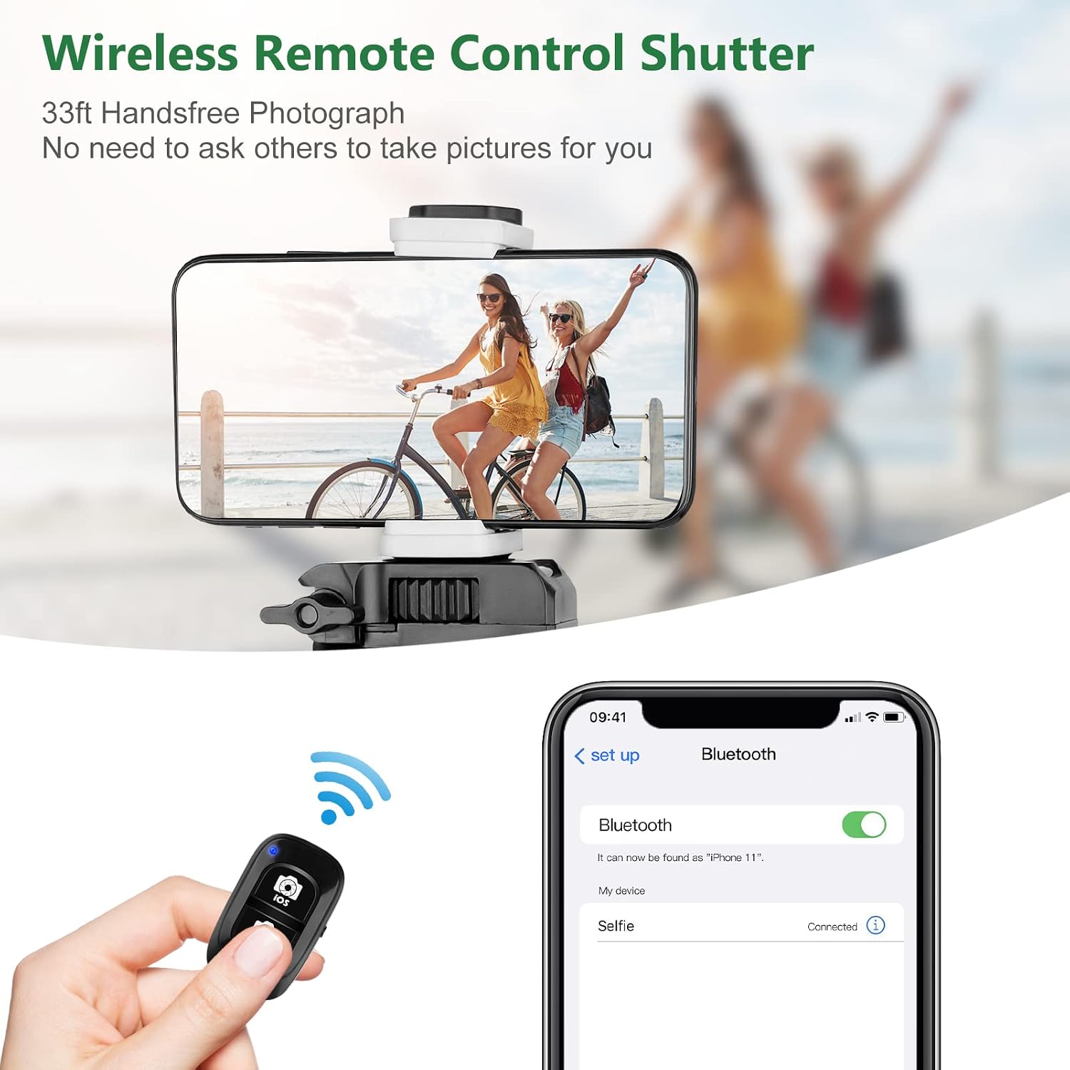 UBeesize 62" Phone Tripod & Camera Tripod, Extendable Cell Phone Tripod Stand with Wireless Remote & Phone Holder, Compatible with iPhone & Android Phone, Camera (TBC001)