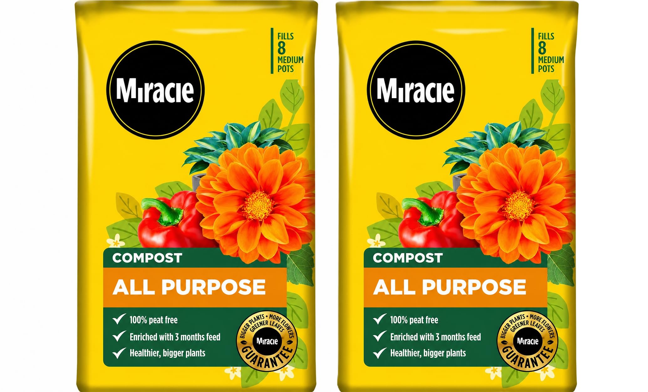 2x 40L All Purpose Compost, Multi-Purpose Potting Compost for Flowers, Vegetables and Indoor & Outdoor Plants