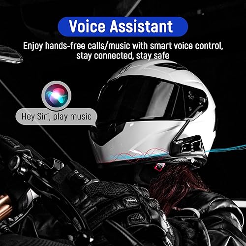 Miniatura 9 de LEXIN MTX - Auriculares Bluetooth de malla de 24 vías para motocicleta, casco Bluetooth compatible con audio multitarea, sistema de comunicación