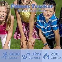 Vista 2 de Reloj deportivo digital para niños y niñas con contador de pasos, alarma vibratoria y despertador. Rastreador de actividad a prueba de agua, sin