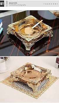 ヴィンテージ ゴールドファイル／ジェスムート　灰皿 Amazon.co.jp: 高級灰皿灰皿 卓上 大容量蓋付き 灰皿 おしゃれおもしろ