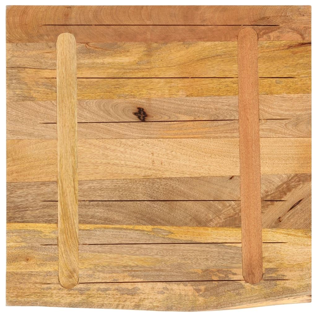vidaXL Piano Tavolo 80x80x2,5 cm Bordi Vivi Legno di Mango Grezzo, Piano Sostituzione Tavolo, Piano per Tavolo da Pranzo, Piano d'appoggio
