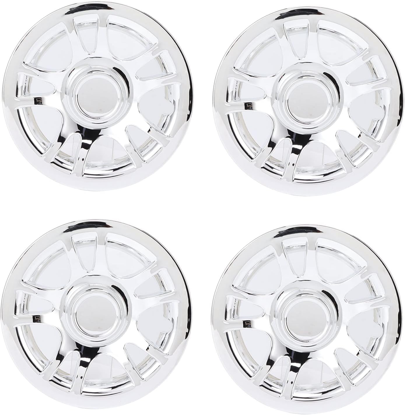 Qiilu Golf Cart SS Wheel Covers Hub Caps for Most Golf Carts 8 inch (Set of 4) Golf Cart Hub Caps Chrome Plated Wheel Covers Rim Protector for E Z GO Golf Cart
