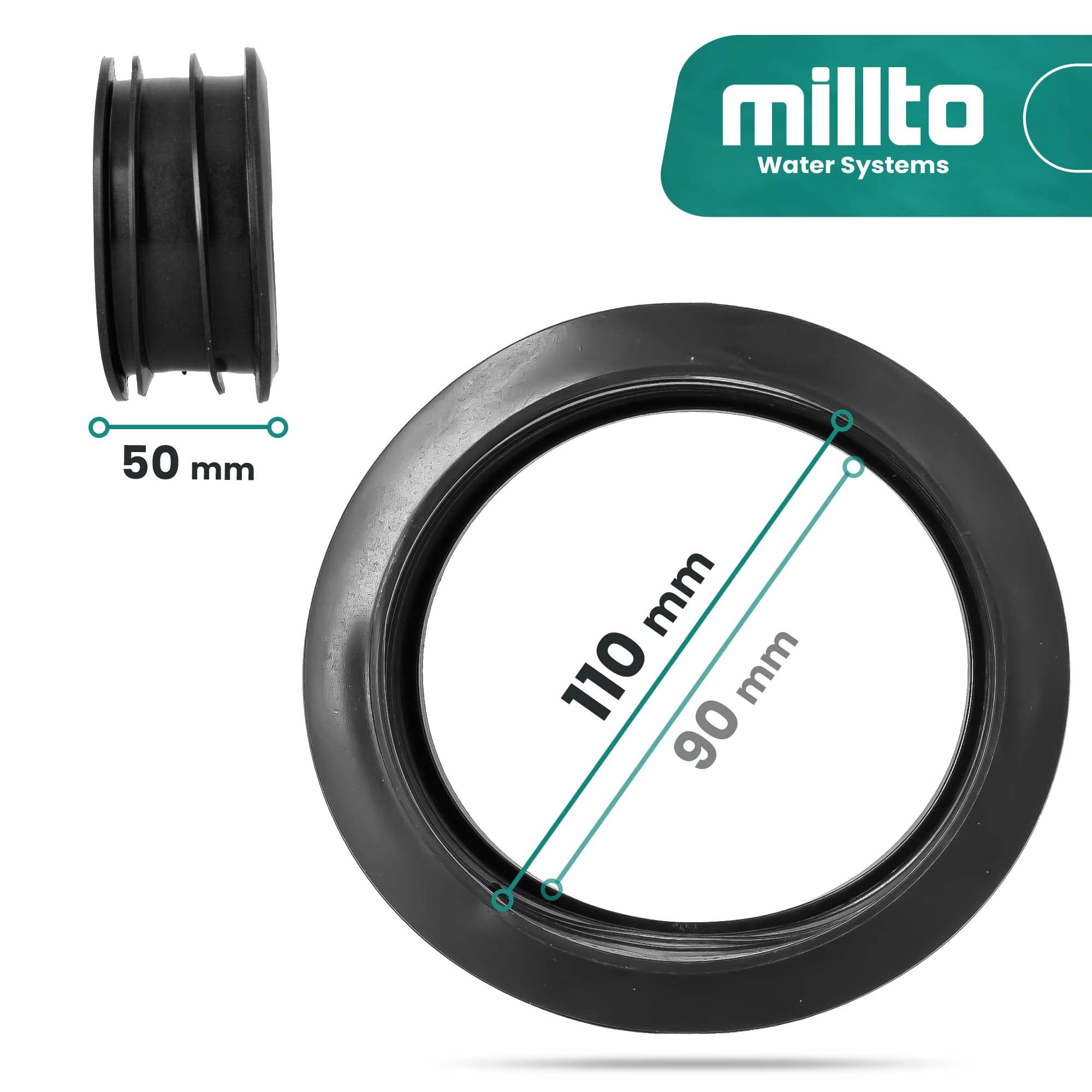 Millto™ Gutter Drain Pipe Reducer 90/110 Rubber Hose Connector Gutter Fitting Adapter Rainwater System Joiner Coupler - Image 4