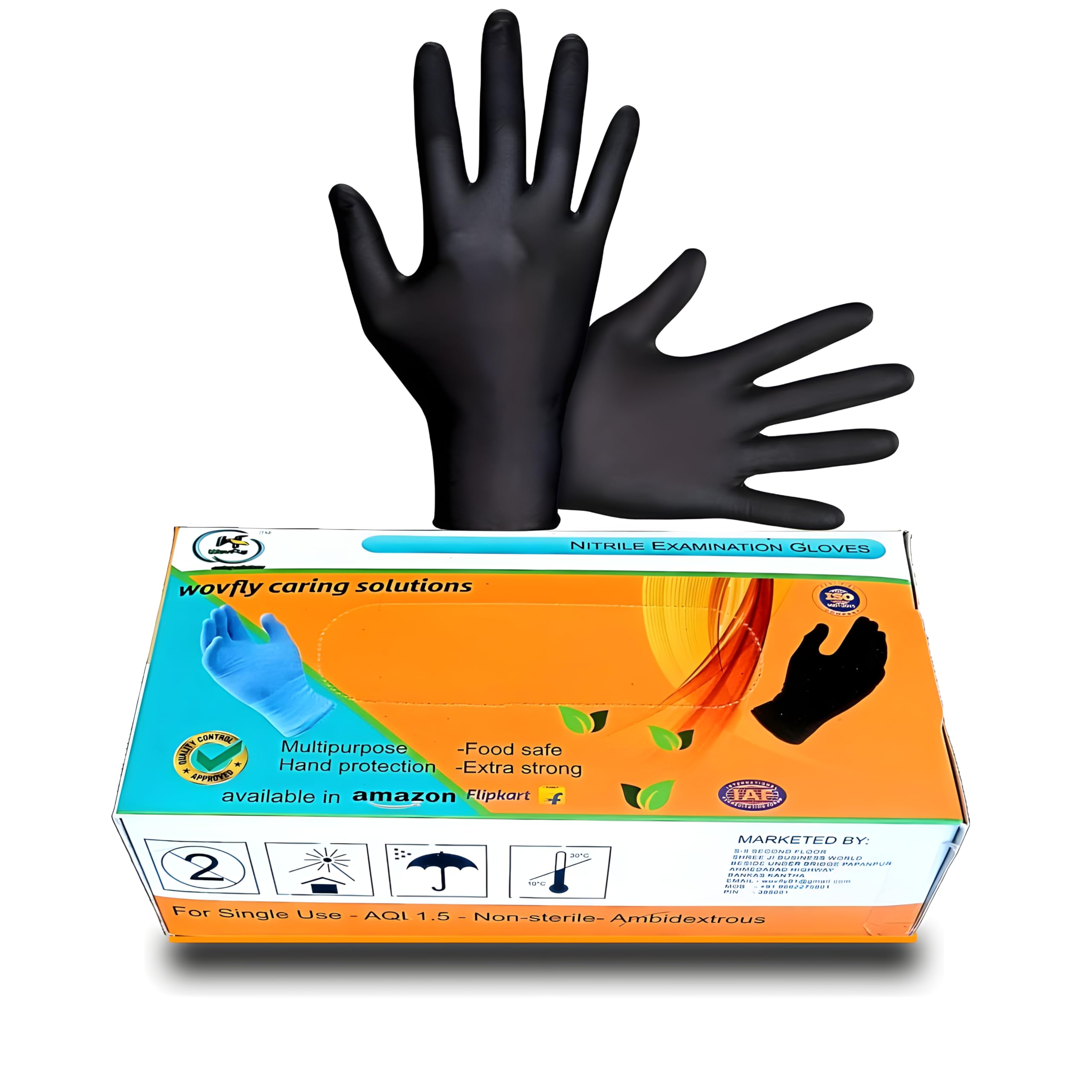 wovfly caring solutions Nitrile Examination Gloves | Cleaning, Tattoos, Hospitals, Restaurant, Chemical industries, Mechanical Hard workor For men & women |(100 Piece) (X-large, 1)|(Black) Disposable (B0D4QNRQT6) Amazon Price History, Amazon Price Tracker