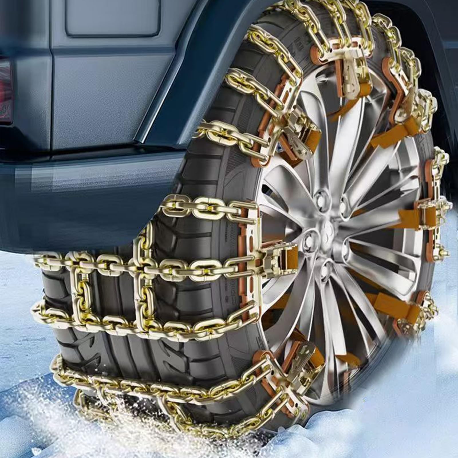 Cadenas de neumáticos de nieve de invierno, Cadenas de nieve for coches, tracción de emergencia de nieves antideslizantes, cadena de seguridad de conducción(6items,245-285)