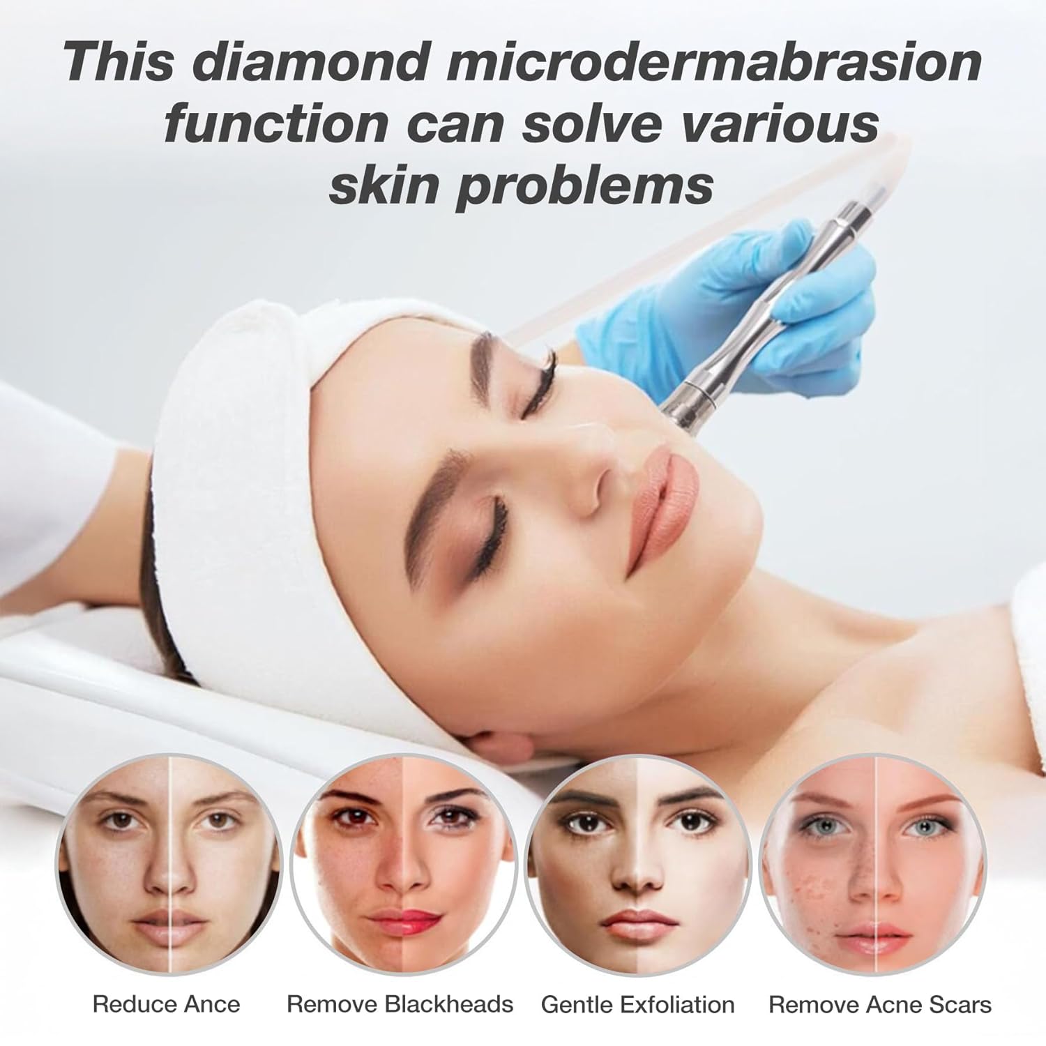 UNOISETION 3-in-1 Diamond Microdermabrasion Machine – Professional Facial Care for Busy Career Women, Home Use Facial Skin Care Equipment