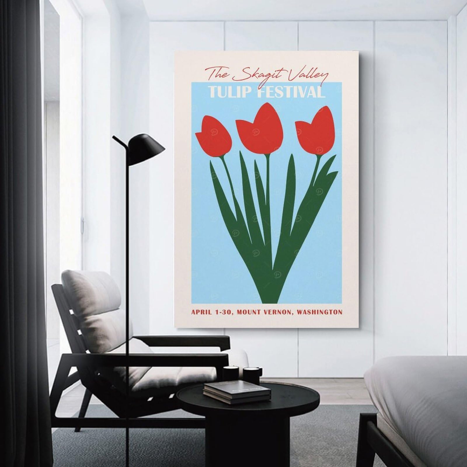 Junmoney Decorative Canvas Print Tulip Festival Washington, 08x12inch(20x30cm), for Office, Study Or Home Workspace, Decorative Artwork for Productive Spaces