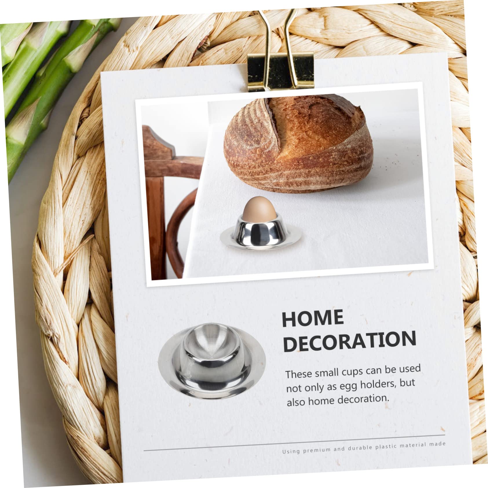 Ciieeo 4pcs Egg Trays Countertop Egg Holder Dispenser Stainless Steel Cups for Kitchen