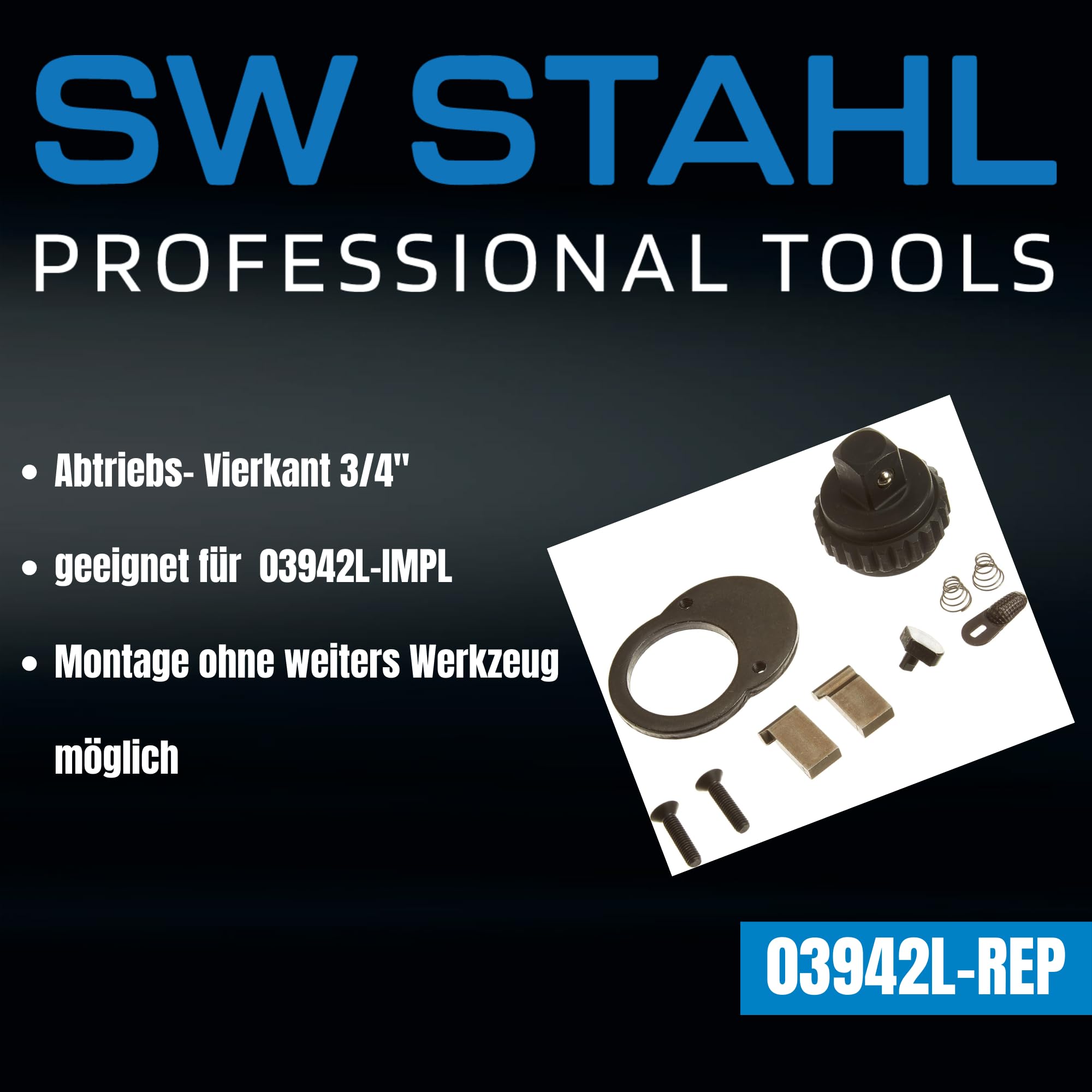 SW STAHL Kit de Réparation pour Mécanisme à Cliquet 3/4 Pouce, 03942L-REP | Compatible avec la clé dynamométrique 03942L-IMP, jeu de pièces de rechange pour entretien professionnel de l'outil