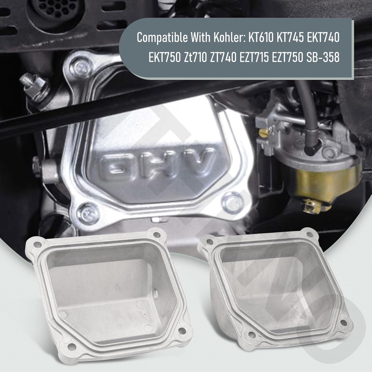 Upgrade Aluminum Alloy Valve Cover Retrofit Kit 32 755 49-S 32-755-49-S Compatible With Kohler KT610 KT745 EKT740 EKT750 Zt710 ZT740 EZT715, for 5400 6600 7000 7500 Series EFI