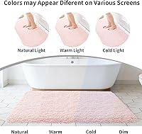 Vista 22 de Alfombra de inodoro blanca 22x24, antideslizante, esponjosa, alfombra de piso para baño en forma de U, lavable, alfombra de contorno para inodoro