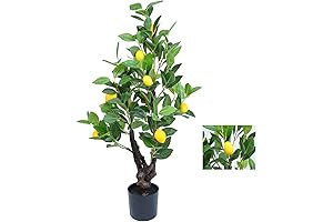 Artificial Lemon Tree - Vibrant Greenery, Realistic Fruits for Indoor/Outdoor Decor