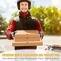 Vista 5 de PerKoop 100 cajas de pizza de 12 x 12 pulgadas a granel de cartón vacío de 12 pulgadas, caja de pizza cuadrada reutilizable para comida para llevar