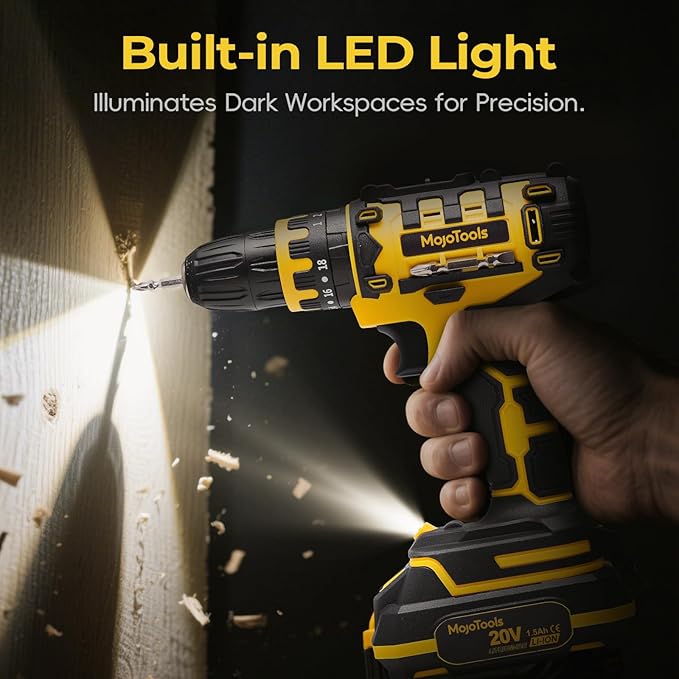 Taladro Atornillador Inalámbrico MoJoTools 20V con Maletín y 49 Piezas miniatura 4