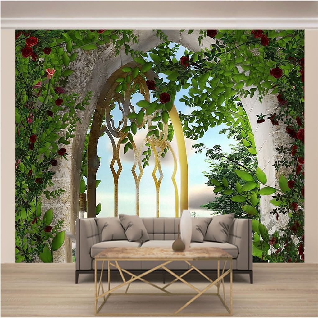 Papier Peint Intissé 3D pour Agrandir un Petit Salon Trompe l'oeil