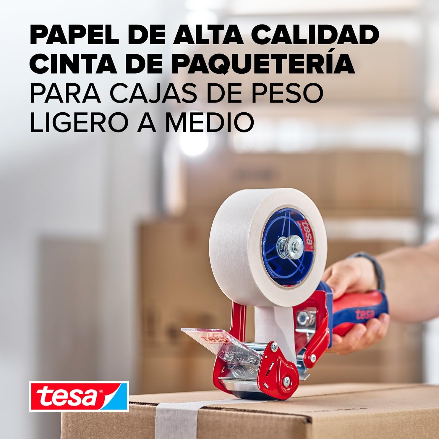 tesapack 4313 Cinta adhesiva de papel - Blanca - 6 rollos - 50 m x 50 mm