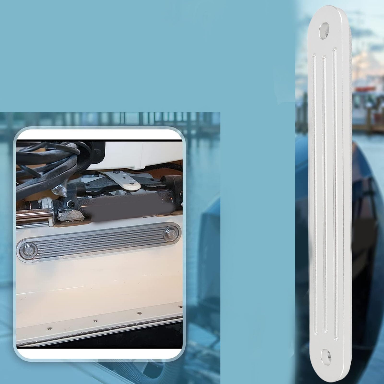 Piastra Supporto Specchio Poppa alluminio 15X2 Pollici per Motori