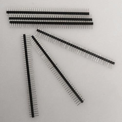 Miniatura 7 de 60 piezas Breakaway Pin Header, 40 pines 0.100 in recto solo fila macho conector de cabeza de pin para Arduino Prototipo Shield