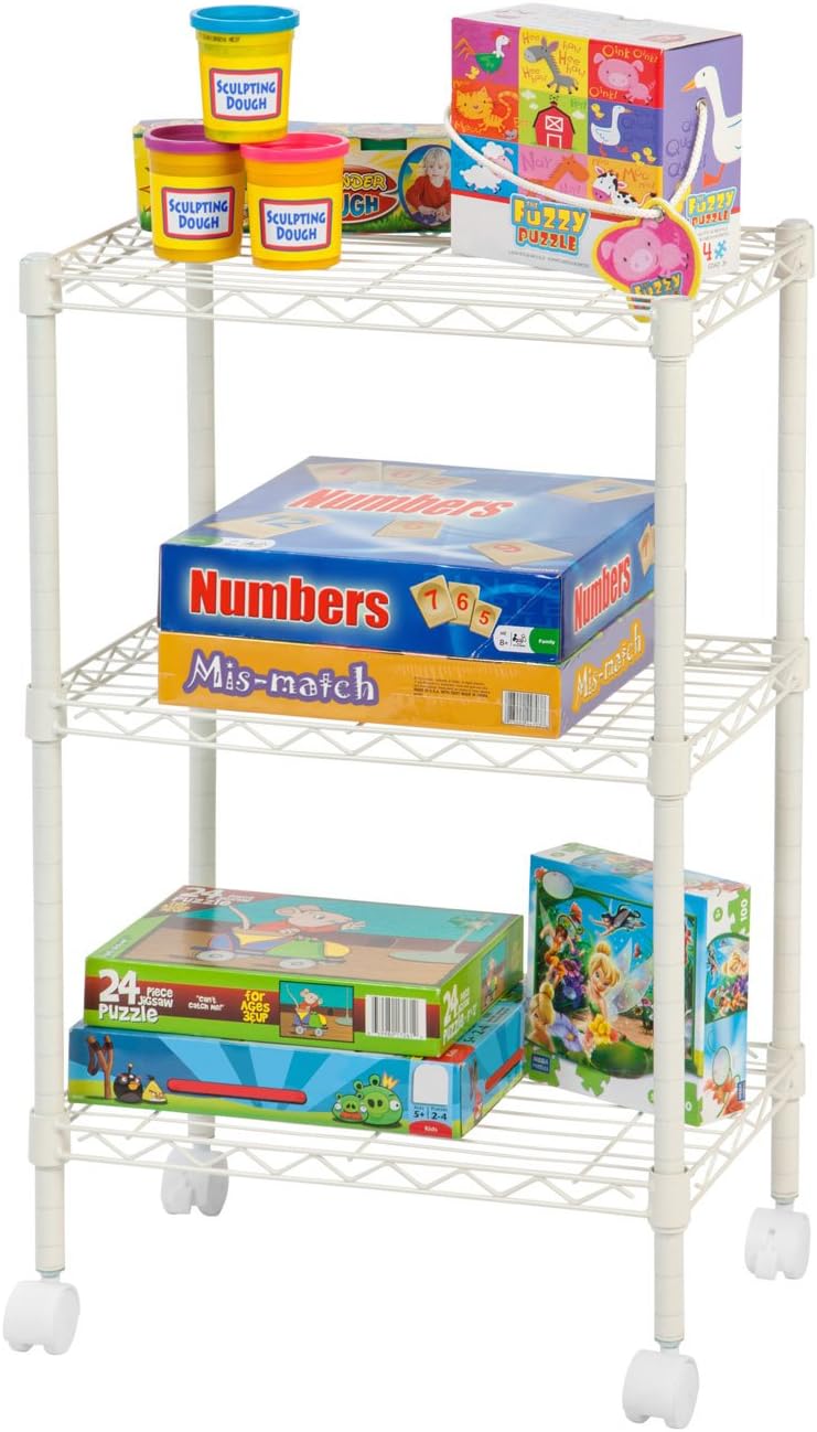 IRIS ThreeTier Wire Shelf with Wheels Home & Kitchen