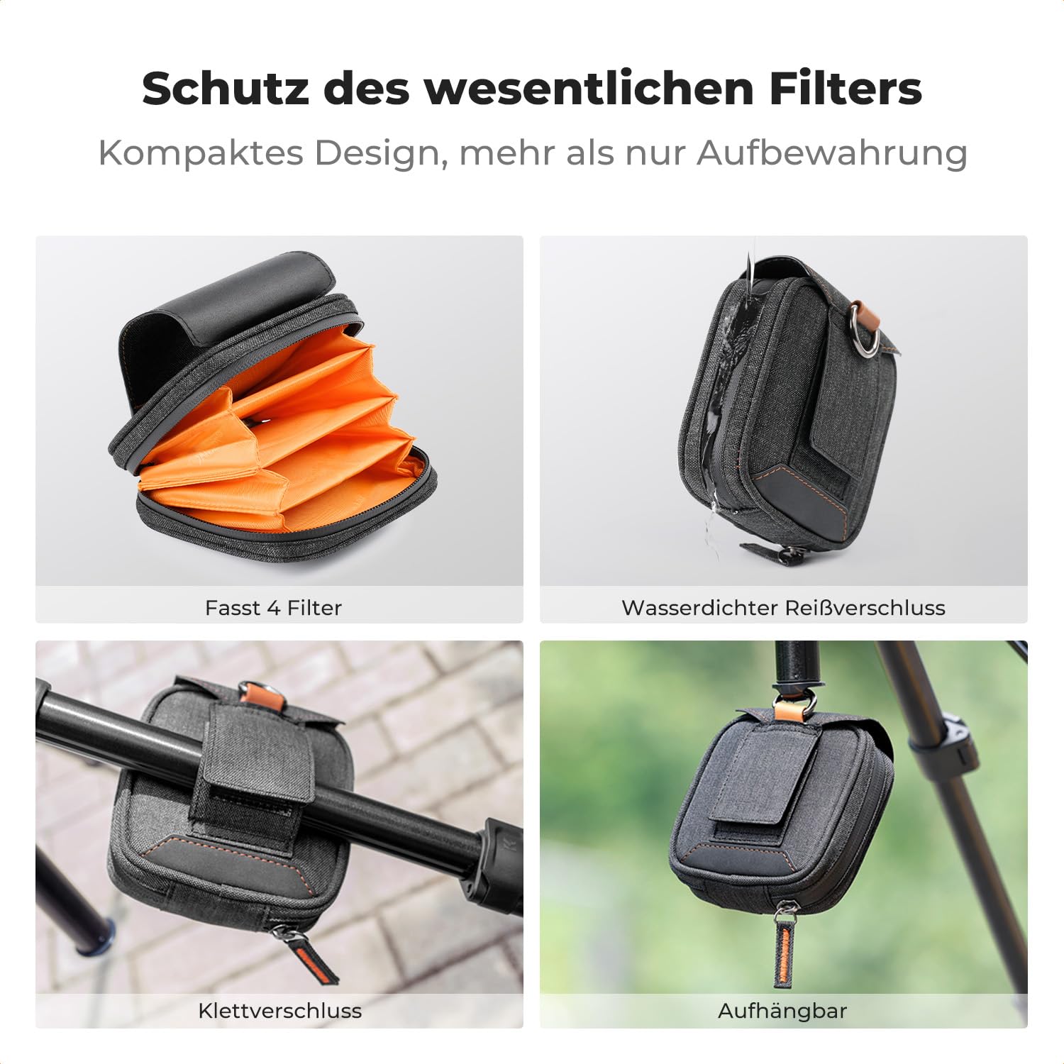 K&F CONCEPT Magnetic Filter Set 82mm Magnetisches Schnellwechsel System Quick Swap System GND8,ND8,ND64,ND1000 mit Magnetischer Adapterring und Filtertasche (Nano-Xcel)