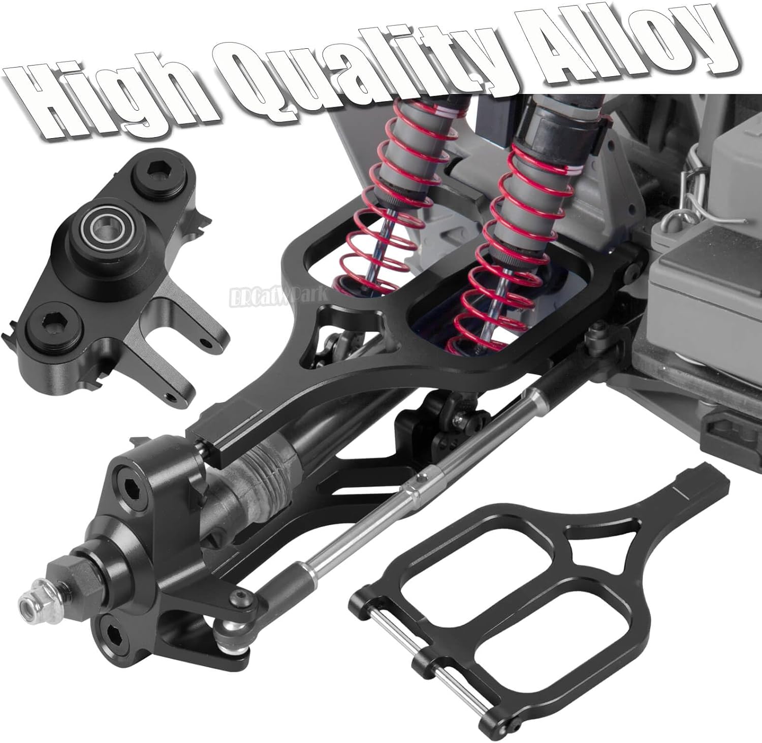 RC Upgrades Part for 1/10 E-Maxx T-Maxx,A-Arms,Caster Block,Steering Blocks,Rear Stub Axle Carriers,Drive Shaft CVD Axles,7mm Wheel Hex,Steering Bellcrank & Shock Tower Mounts,Black
