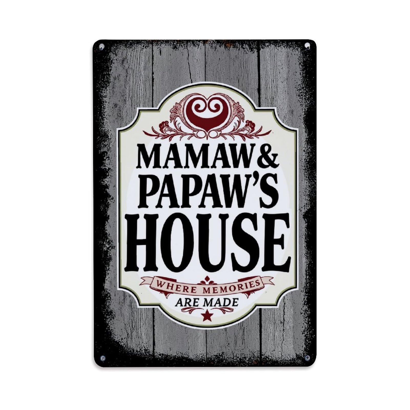 Jdfenggu Vintage Mamaw And Papaws House Sign Retro Metal Tin Sign, Decor Art Poster For Bar, Home, Man Cave, Kitchen, Laundry Room Gift 8X12inch