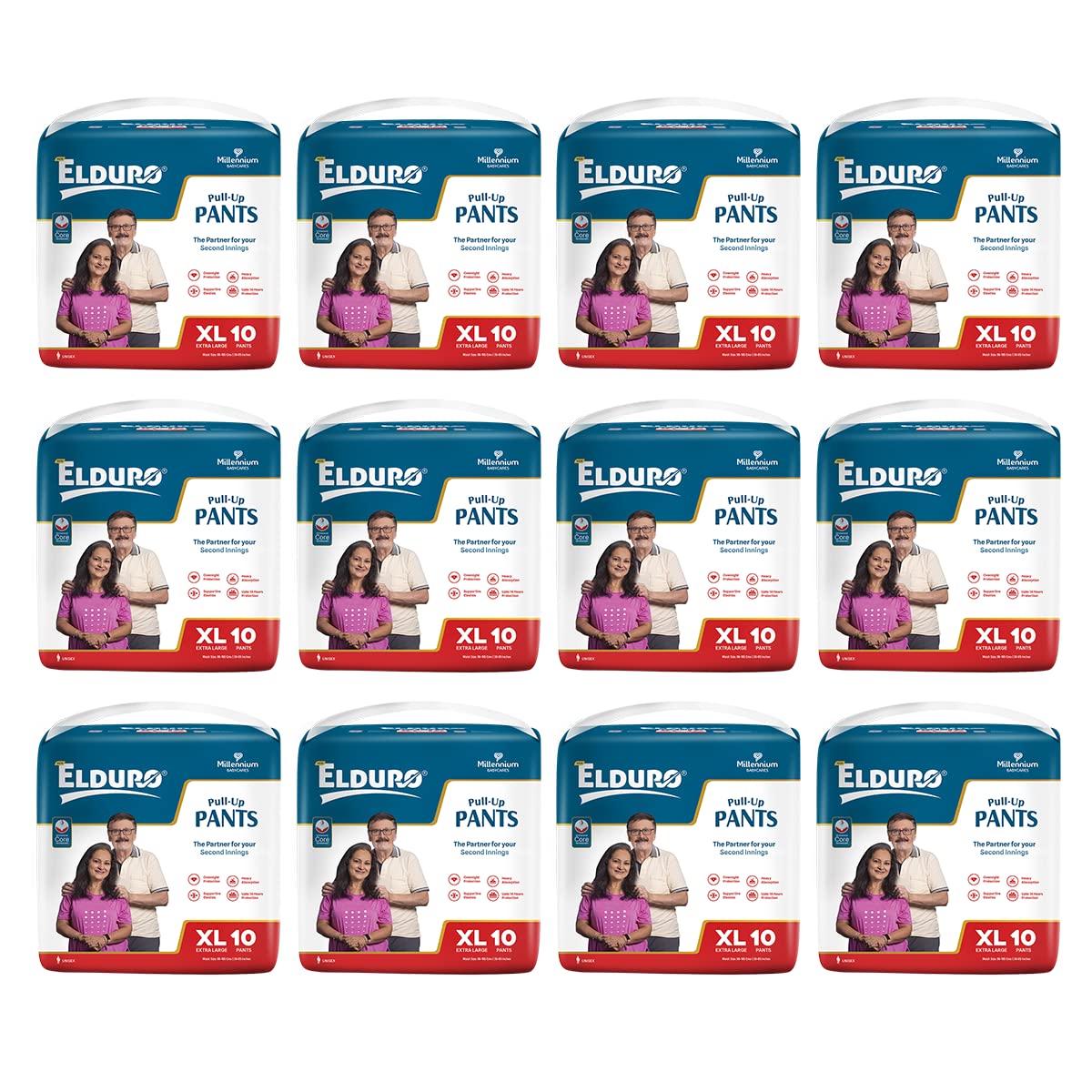 ELDURO Adult Diapers XL Size | 96-165cm (38"-65") | Pant Style, Adult Diapers, Adult Diaper Pants, Adult Diapers XL Size, Unisex, Leakproof, 14hr Overnight Protection - Pack of 2 (20 counts) (B0BBGKSNL8) Amazon Price History, Amazon Price Tracker