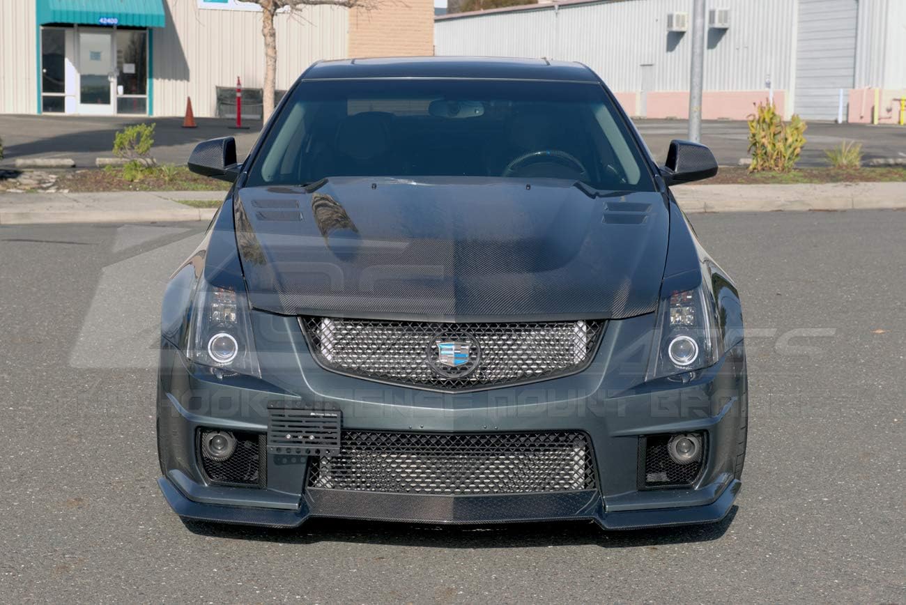 Replacement for 2009-2014 Cadillac CTS-V | EOS Plate Version 1 Front Bumper Tow Hook License Relocator Mount Bracket Tow-159 (Mid Size)