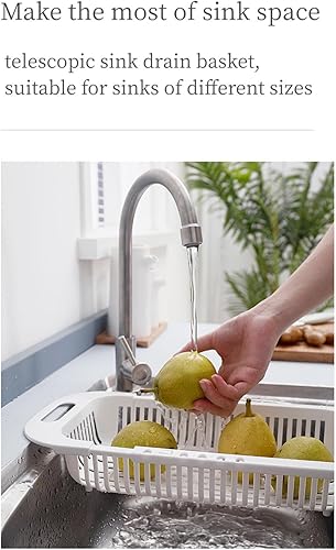 Miniatura 4 de Adjustable Dish Drainer Dish Rack Over The Sink,Drying Rack, Extendable Vegetable Fruit Washing Basket, Collapsible Strainer
