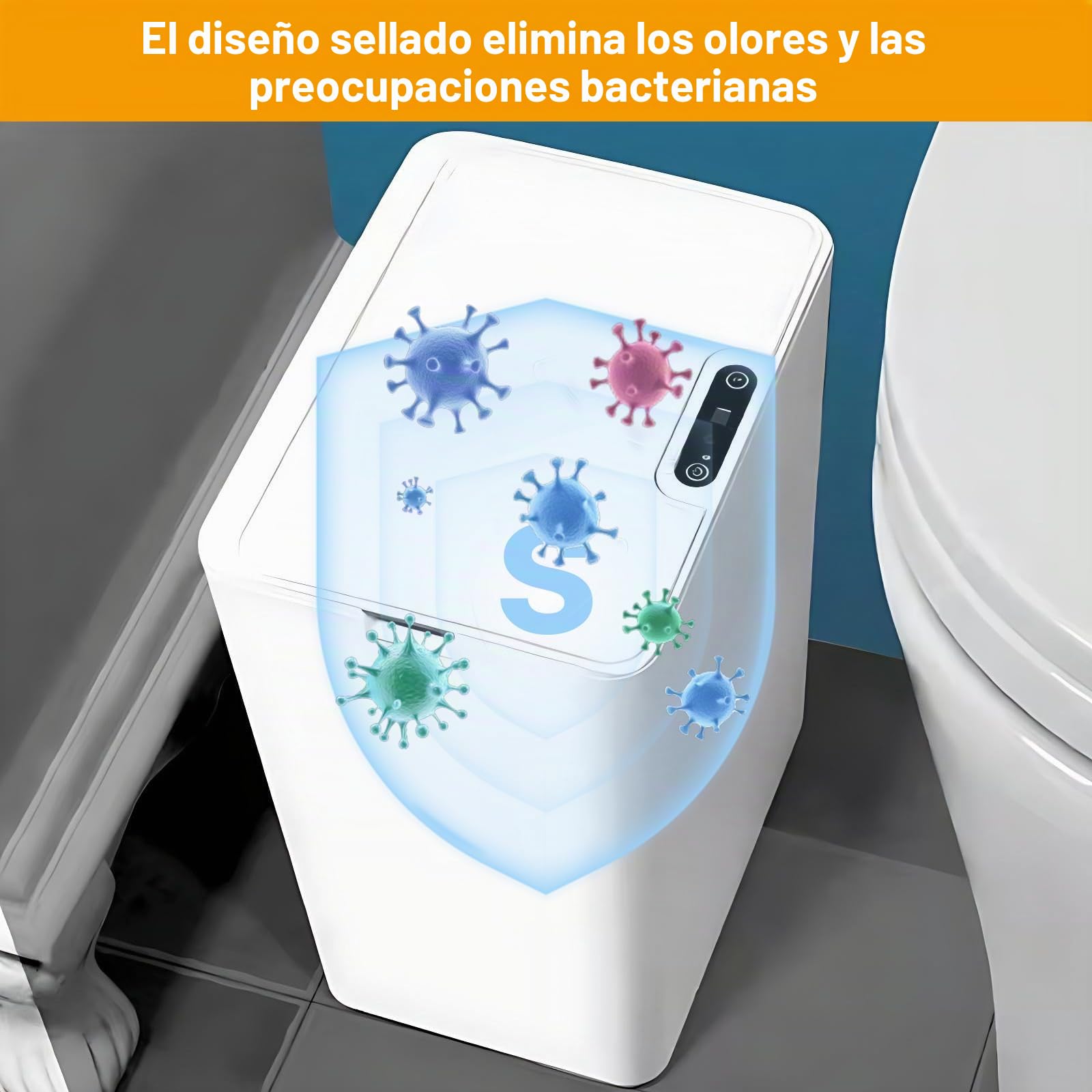 15L Papelera Inteligente con Sensor Recargable Cubo Automático,Papelera de baño con Sensor Inteligente,IPX5 impermeable para Cocina Salón y Baño Contenedor Doméstico Silencioso