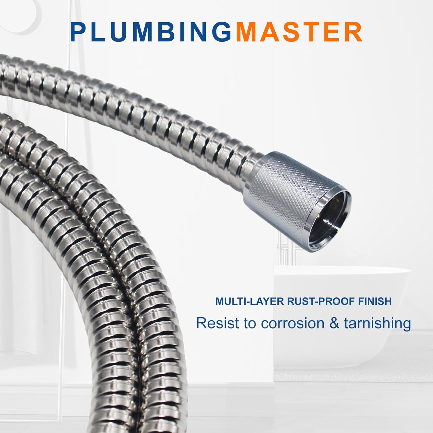 Shower Hose 96 Inches Stainless Steel Handheld Shower Head Hose Replacement with Brass Nut Long Fexible Shower Hose Extension