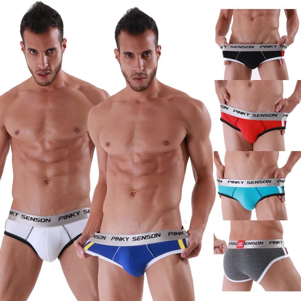 YekekYkeke 6 Pcs/lot Men Bulge Enhancing Brief Cotton Underwear Padded Cup Underpants (M)
