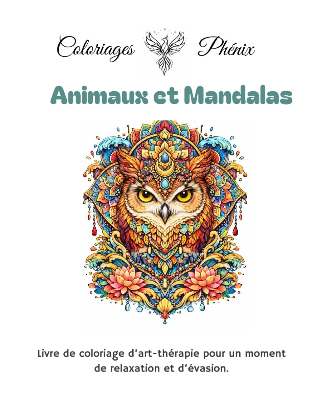 Coloriage thérapeutique : Animaux et Mandalas: Pour adultes - 25 coloriages animaux et mandalas pour l'art-thérapie. (Coloriages Phénix)