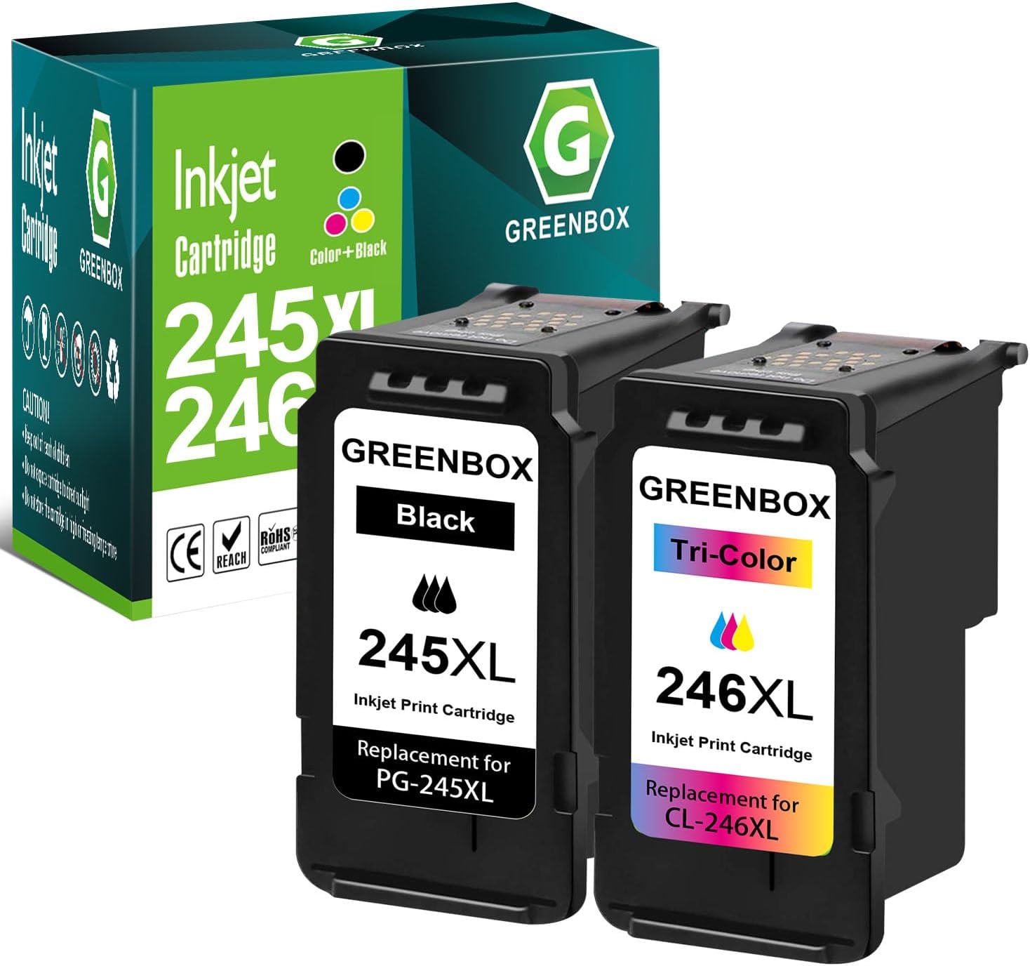 PG-245XL / CL-246XL Ink Cartridge Combo Pack Black/Color Replacement for Canon PG-243 CL-244 Ink 245XL 246XL Ink Cartridges for Pixma MX492 MX490 MG2920 MG2922 MG2420 IP2820 Printer, 2 Pack