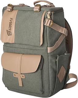Aoveew Bolsa de fotografía de agua de la cámara de viaje de Eirmai con cubierta de lluvia del compartimento para computadoras portátiles para fotógrafos (Vert)