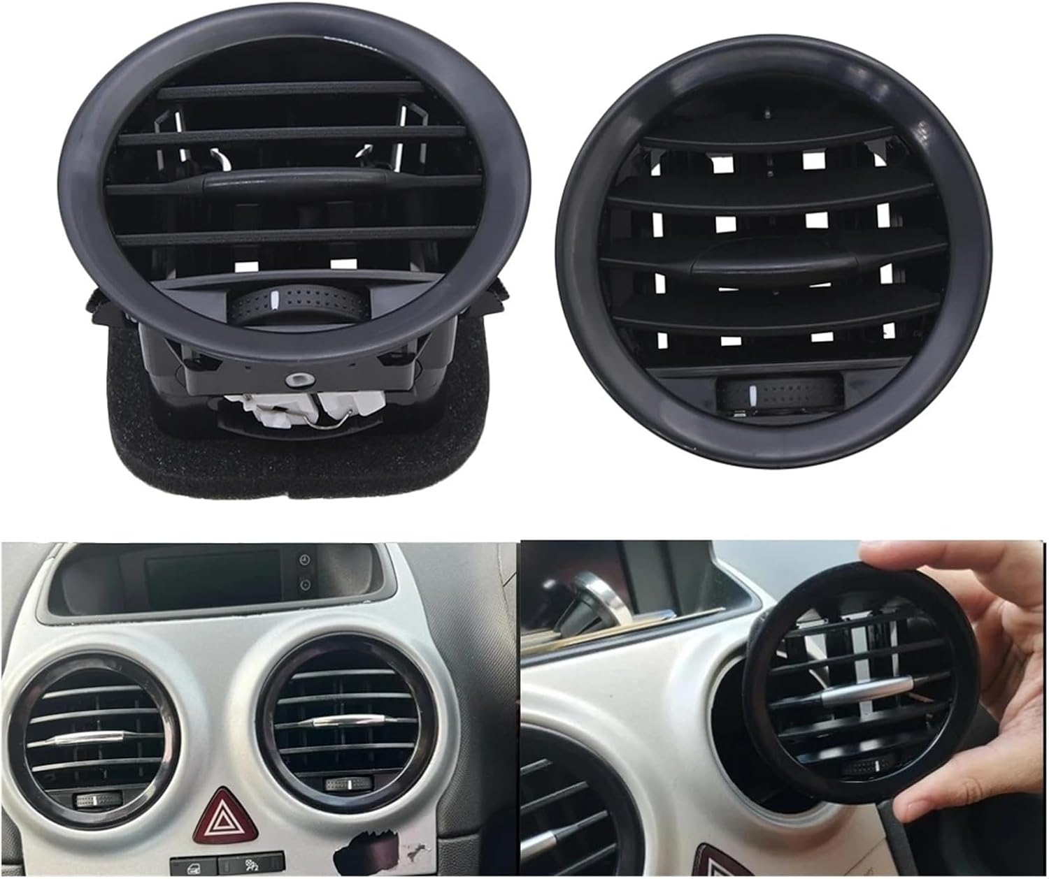 Automotive Air Conditioning Vents Black/Chrome Heater A/C Air Vent Cover Outlet Grille Fit For Vauxhall ADAM 2013- CORSA D All Models 2007-2015 13417363 2201099 nice-looking(Style 3)