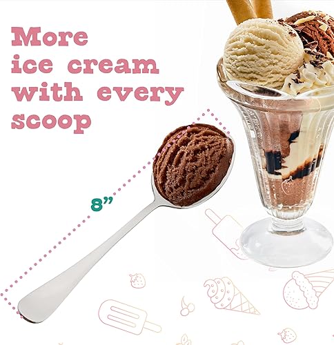 Miniatura 4 de IMPRESA Mine & Yours - Cucharas grabadas para helado para parejas, 2 unidades, acero inoxidable, asas largas de 8 pulgadas, cucharas divertidas para