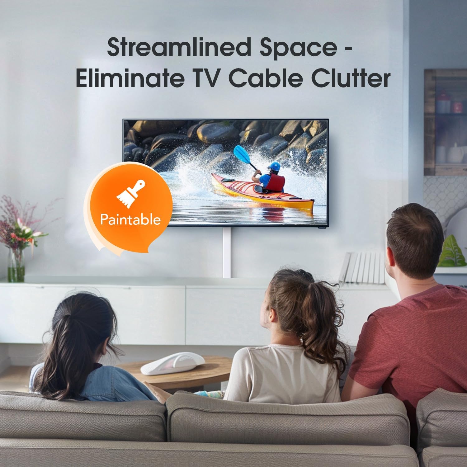 Delamu Cord Covers for 4-7 Wires on Wall, 62.8in Cord Hider Cable Hider, Paintable Wire Covers for Cords on Wall, TV Cord Hider for Wall Mount TV, Cable Cover Management, 4X L15.7 W1.57 H0.78in