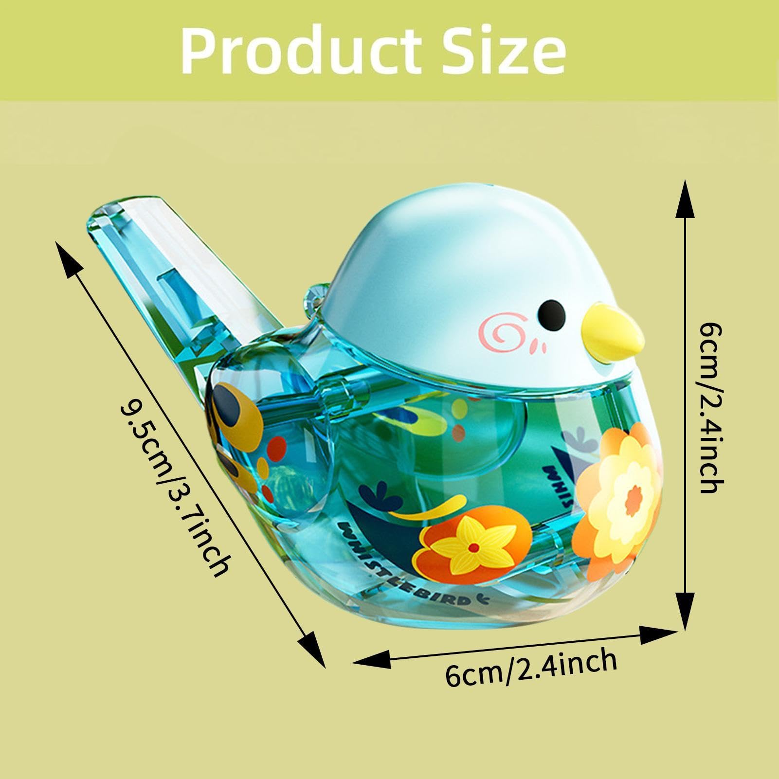 Fischietto portatile per uccelli, giocattolo sensoriale acqua, gadget per bambini con pannello resistente, accessorio scolastico con texture raffinata, 9,4 x 6,1 x 6,1 cm, strumento compatto per la