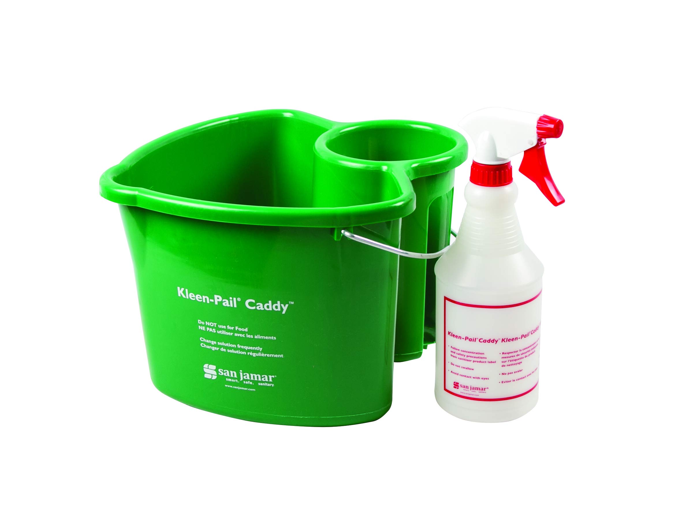 San Jamar KP500 Kleen-Pail Commercial Cleaning Caddy System, Green