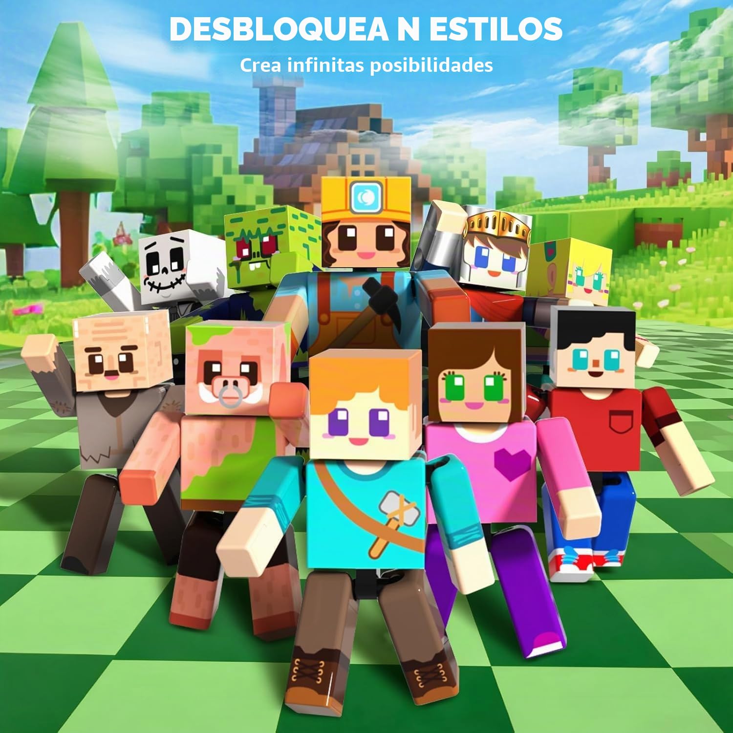 Bloques Magnéticos Construcción Niños (Set 20 Piezas): 10 Personajes Figuras y 10 Cubos Magnéticos, Juegos Montessori Educativos, Imanes de Construcción, Regalo para Niños y Niñas 3 4 5 6 Años