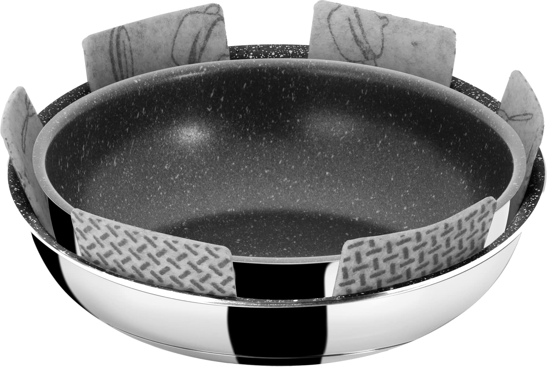 BRUNNER 0804036N Set Padelle in Acciaio Inossidabile, Academy Double Pan 22/20, Adatte per Gas