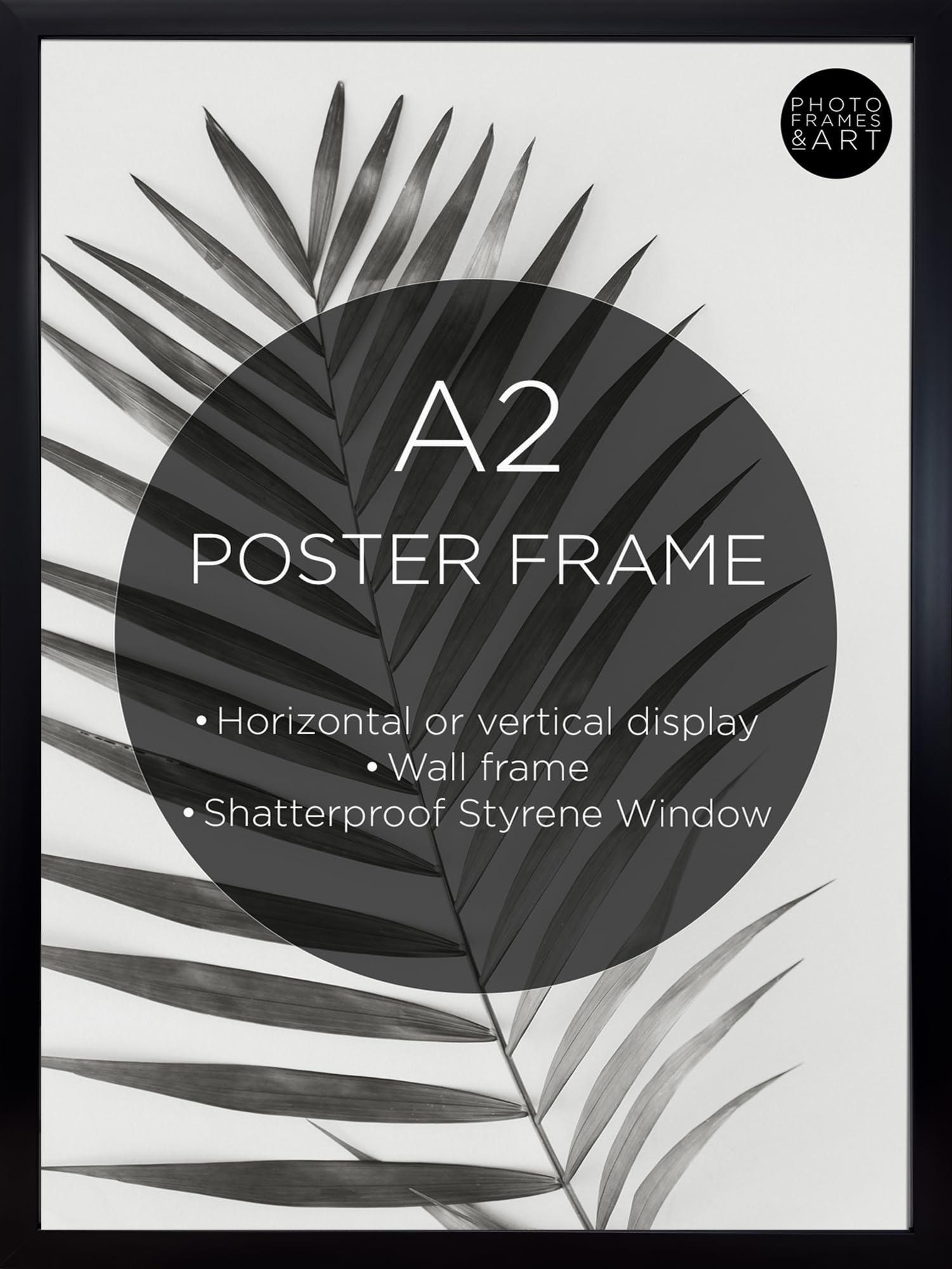 pf+a REAL GLASS A3 Black Frame Glass - PREMIUM A3 Picture Frame Black - Oxford A3 Print Portrait and Landscape Display — view 46