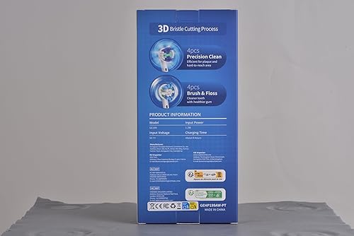 Miniatura 11 de TEETHEORY Cepillo de dientes eléctrico giratorio para adultos con 8 cabezales de cepillo (2 tipos), 4 modos de limpieza profunda cepillo de dientes