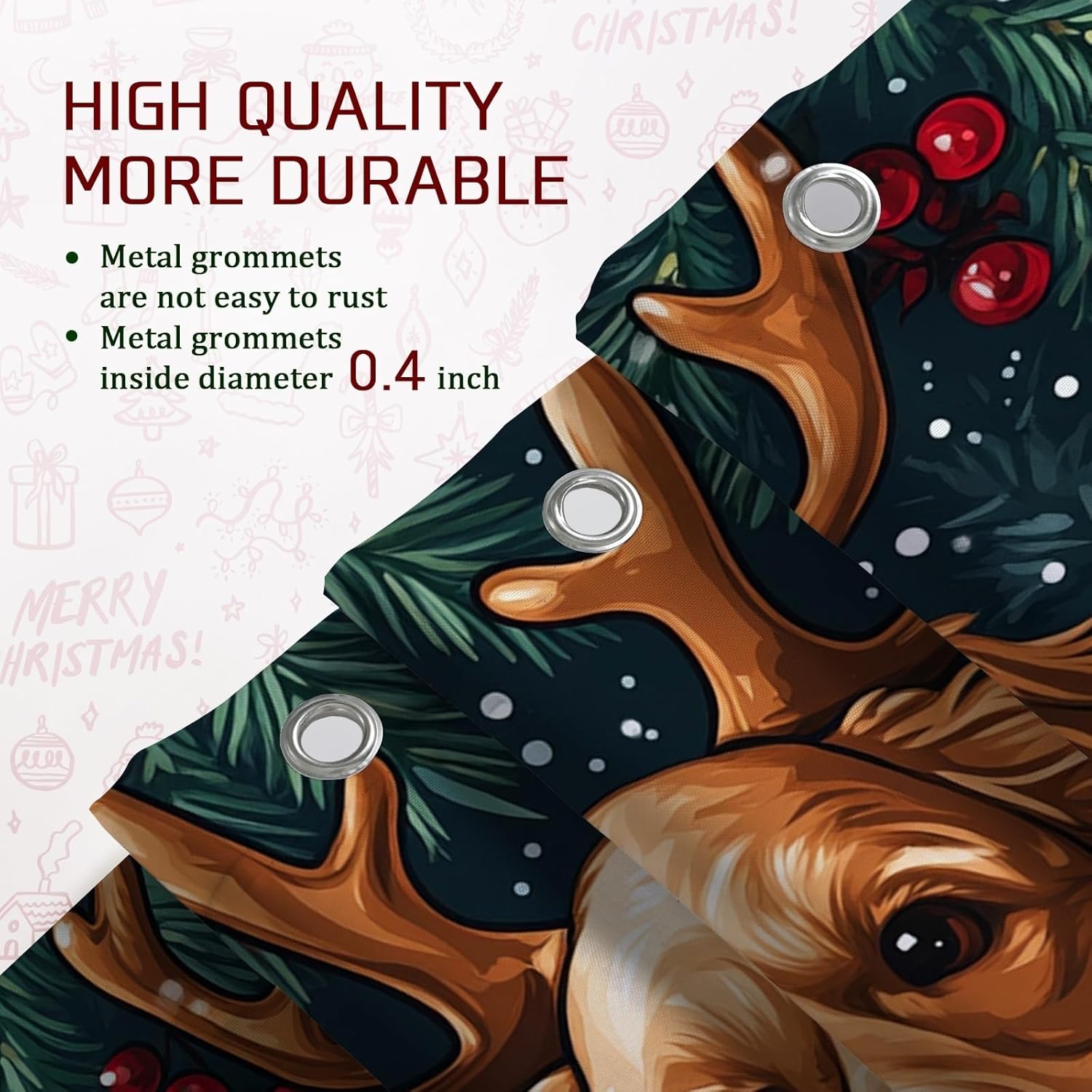 4PCS Winter Christmas Golden Retriever Dog Bathroom Sets with Non-Slip Rug, U Shape Toilet Lid Cover Mat, Snowman Xmas Puppy Pet Bathroom Decoration 72''x72''