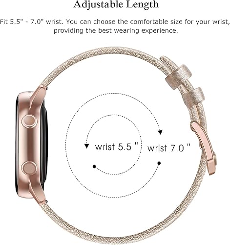 Vista 60 de Correa de piel compatible con Samsung Galaxy Watch 3 de 41 mm / Galaxy Watch Active de 40 mm / Active 2 44mm / Galaxy Watch de 42 mm, 20 mm de piel