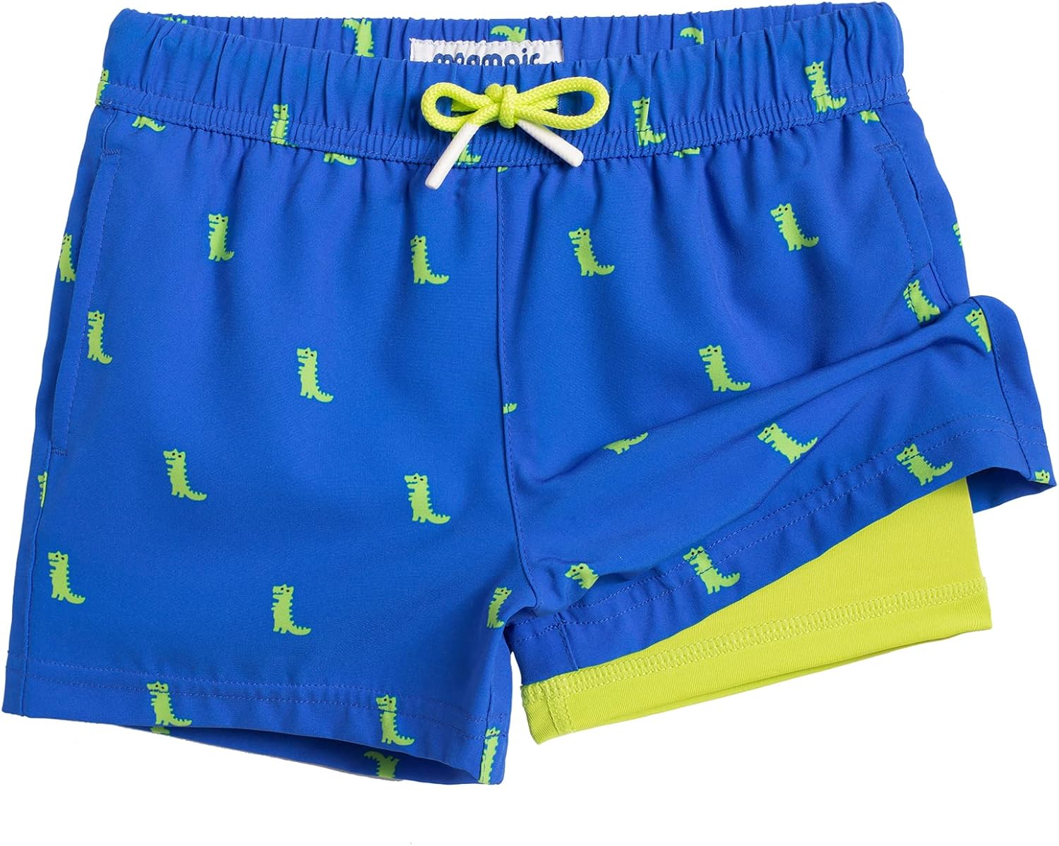 maamgic Boys Swim Trunks with Compression Liner Toddler Stretch Swim Shorts