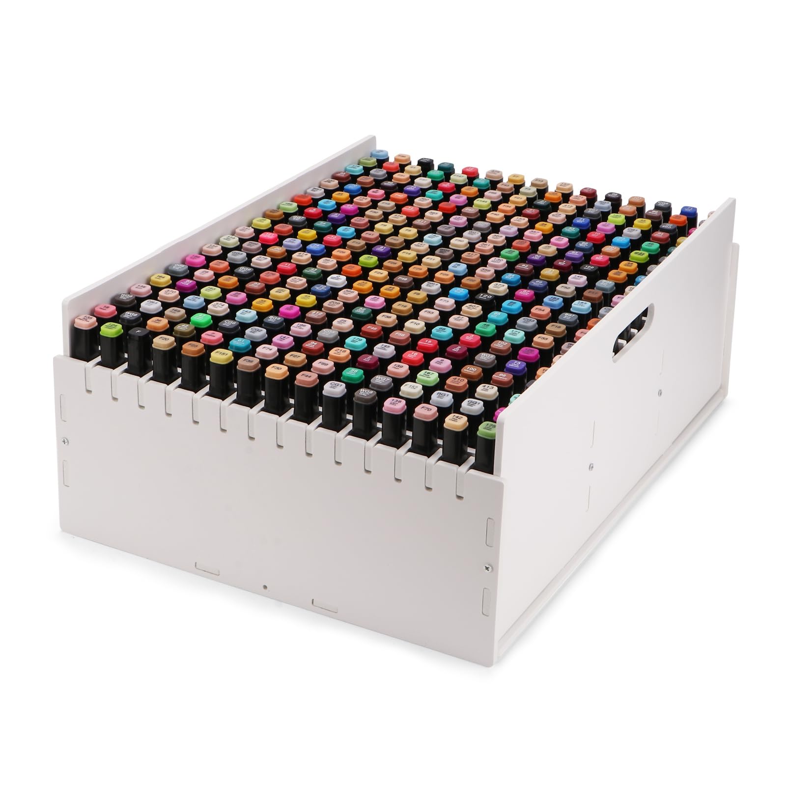 Organiseur de bureau avec poignée pour crayons, pinceaux aquarelle, crayons de couleur, petite coiffeuse, boîte de rangement pour la maison, le bureau, l'école (300 trous)